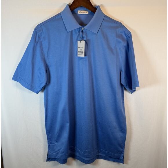 Peter Millar Men’s M Crown Ease Polo Shirt Cotton Blue Classic Preppy Golf NWT - Picture 2 of 9